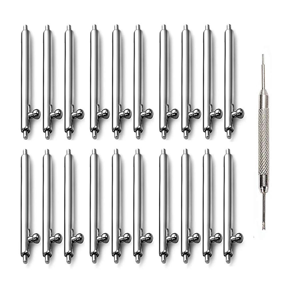 Stainless Steel Watch Spring Bars 20PCS - Quick Release Pins for Watch Strap Repair & Replacement