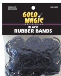 Gold Magic Pro Hair Rubber Bands - Black | No-Slip Hair Ties for Women & Girls | Perfect for Ponytails, Braids & Workouts
