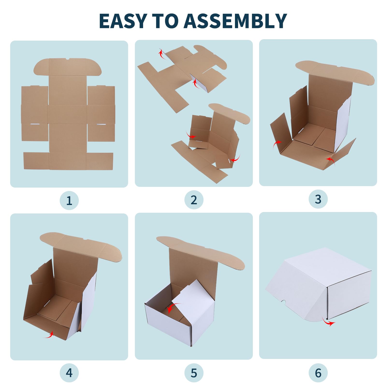 WIFTREY 50 Pack 7x5x4 Shipping Boxes - White Corrugated Mailers for Small Business & Ecommerce Shipping