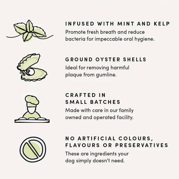 Crumps' Naturals Plaque Busters Advanced Double Fresh Dental Sticks for Dogs - Natural Teeth Cleaning Chews for Tartar Control & Fresh Breath - Perfect for Small, Medium & Large Breeds - Great for Daily Oral Care & Training Treats