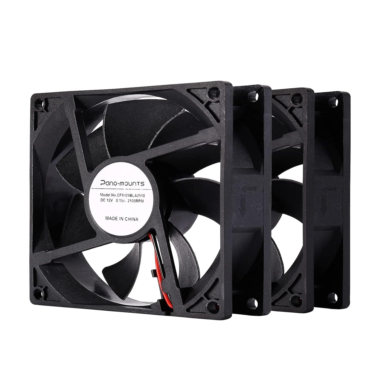 2 Pack 90mm 92mm 12V DC Computer PC Cooling Fan - 2 Wire 3pin High Speed 2000RPM Case Fan for Desktop, CPU, Gaming PC - Perfect for PC Builds, Case Cooling & System Upgrades