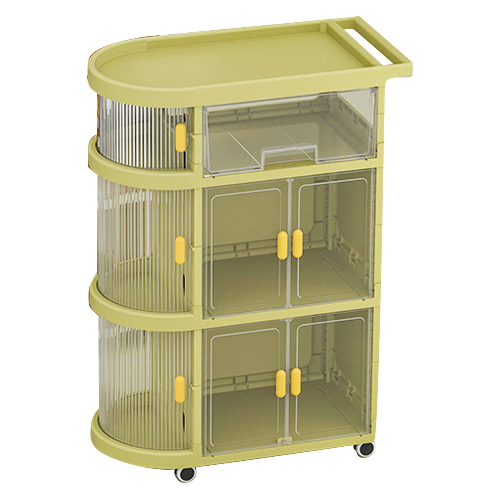 4-Tier Baby Diaper Cart - Space-Saving PP Storage Organizer for Nursery, Bedroom & Baby Essentials (Green) - Perfect for Diapers, Wipes, Toys & Baby Care Items