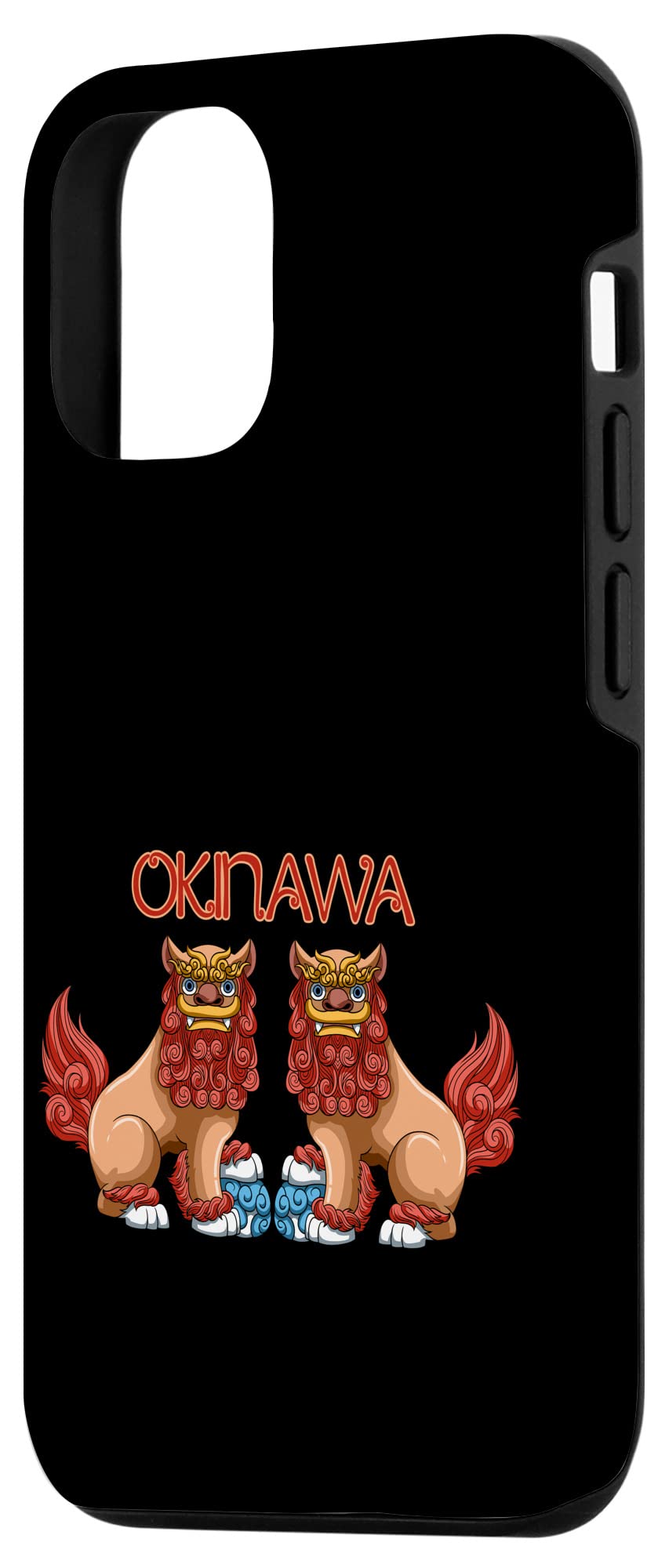 iPhone 12/12 Pro Case with Shisa Dog Guardian Lions Design - Okinawa Japan Inspired Protective Phone Cover for Daily Use, Travel & Gift Giving