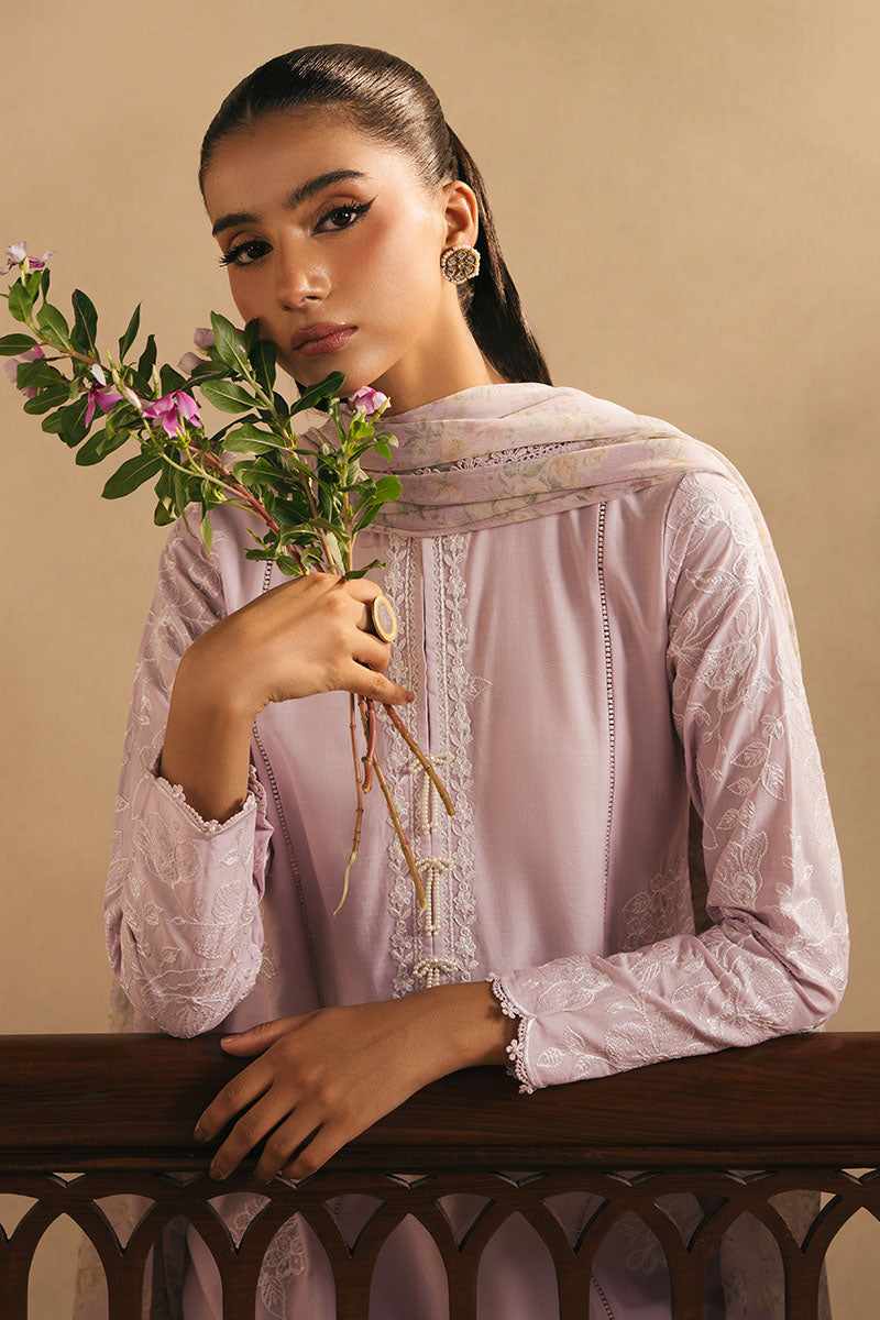 LAVENDER DREAM 3-Piece Embroidered Lawn Suit for Women | Floral Summer Outfit | Perfect for Weddings, Garden Parties & Casual Wear
