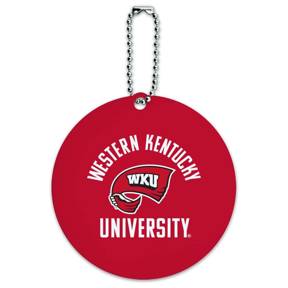 Western Kentucky Hilltoppers Round Luggage ID Tag - Personalized Suitcase Name Tag for Carry-On Bags - Perfect for Travel, College Dorms & Alumni Gifts