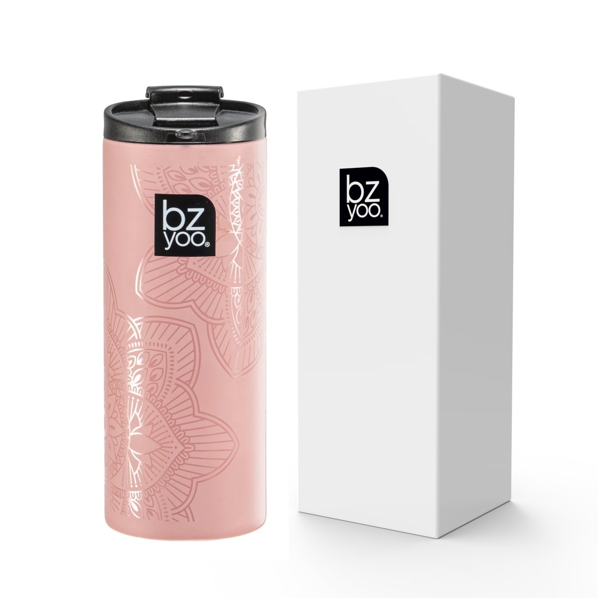 12oz Stainless Steel Vacuum Insulated Tumbler with Double Wall - La La Mandala Pink Design | Hot & Cold Beverage Cup for Coffee, Tea, Smoothies | Perfect for Office, Travel, Camping & Outdoor Activities