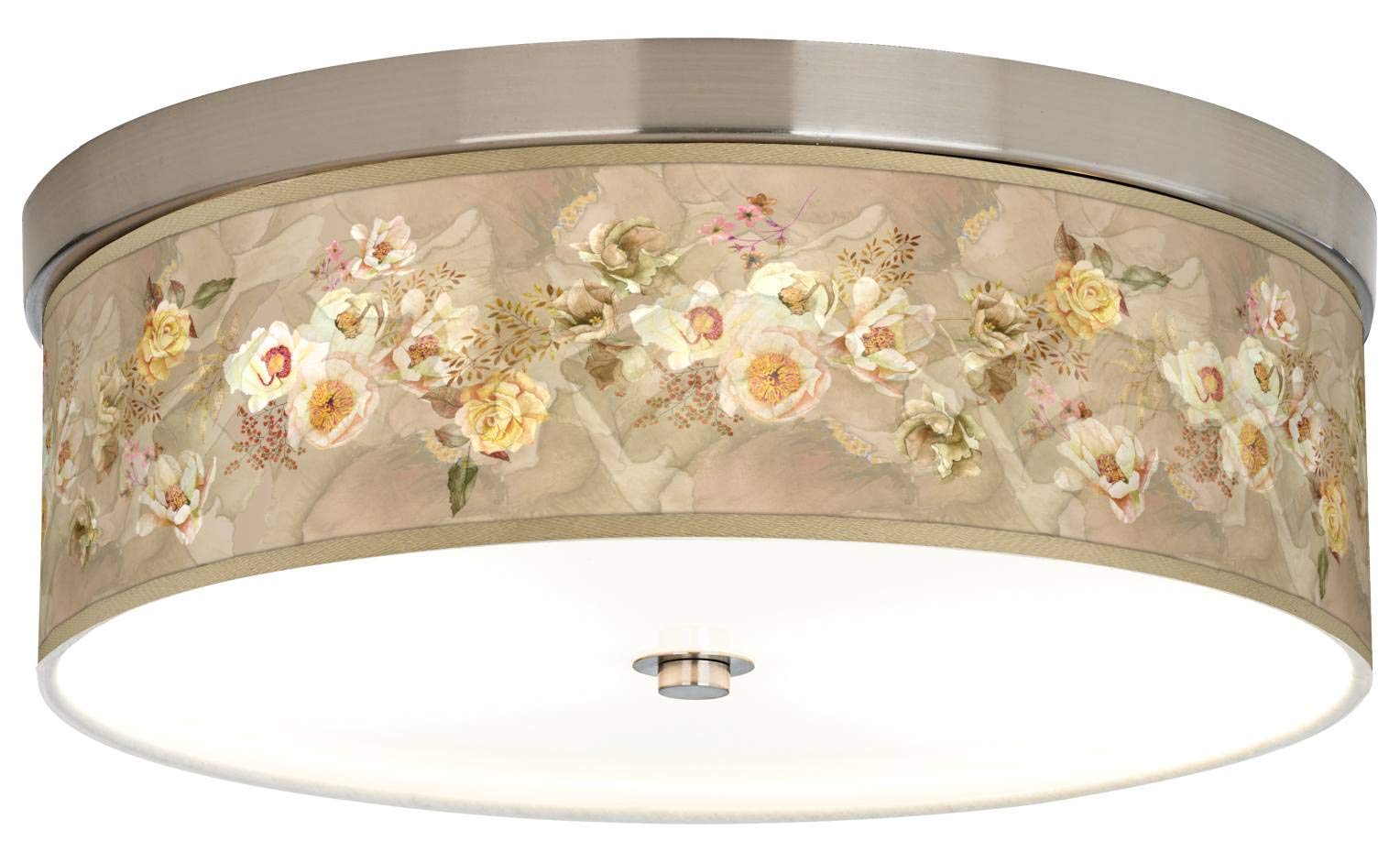 Energy Efficient Floral Print Ceiling Light with Giclee Shade - Perfect for Bedroom, Living Room, and Dining Room Decor