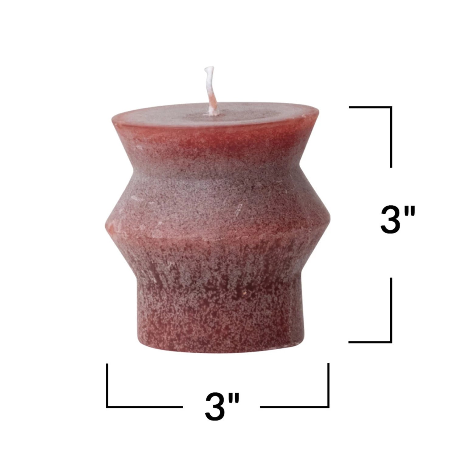 Handmade Cranberry Scented Small Totem Pillar Candle - Natural Soy Wax for Home Decor, Meditation & Romantic Dinner Ambiance