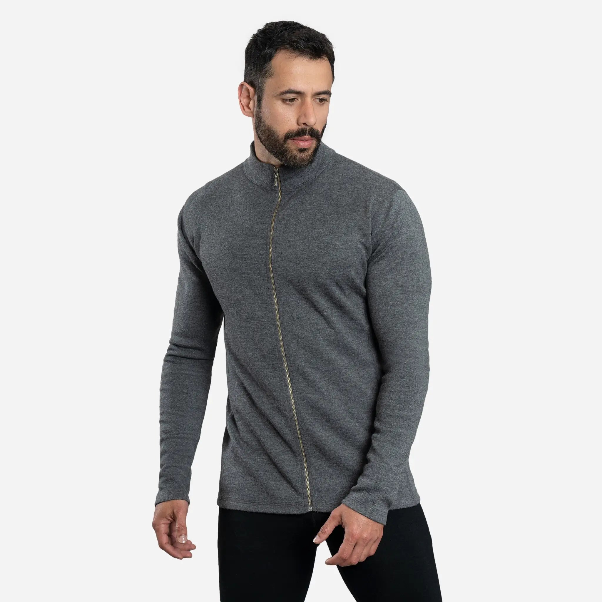 Men's Alpaca Wool Jacket - 420 Midweight Full Zip Fleece for Outdoor Hiking & Winter Travel | Warm & Durable Cold Weather Coat