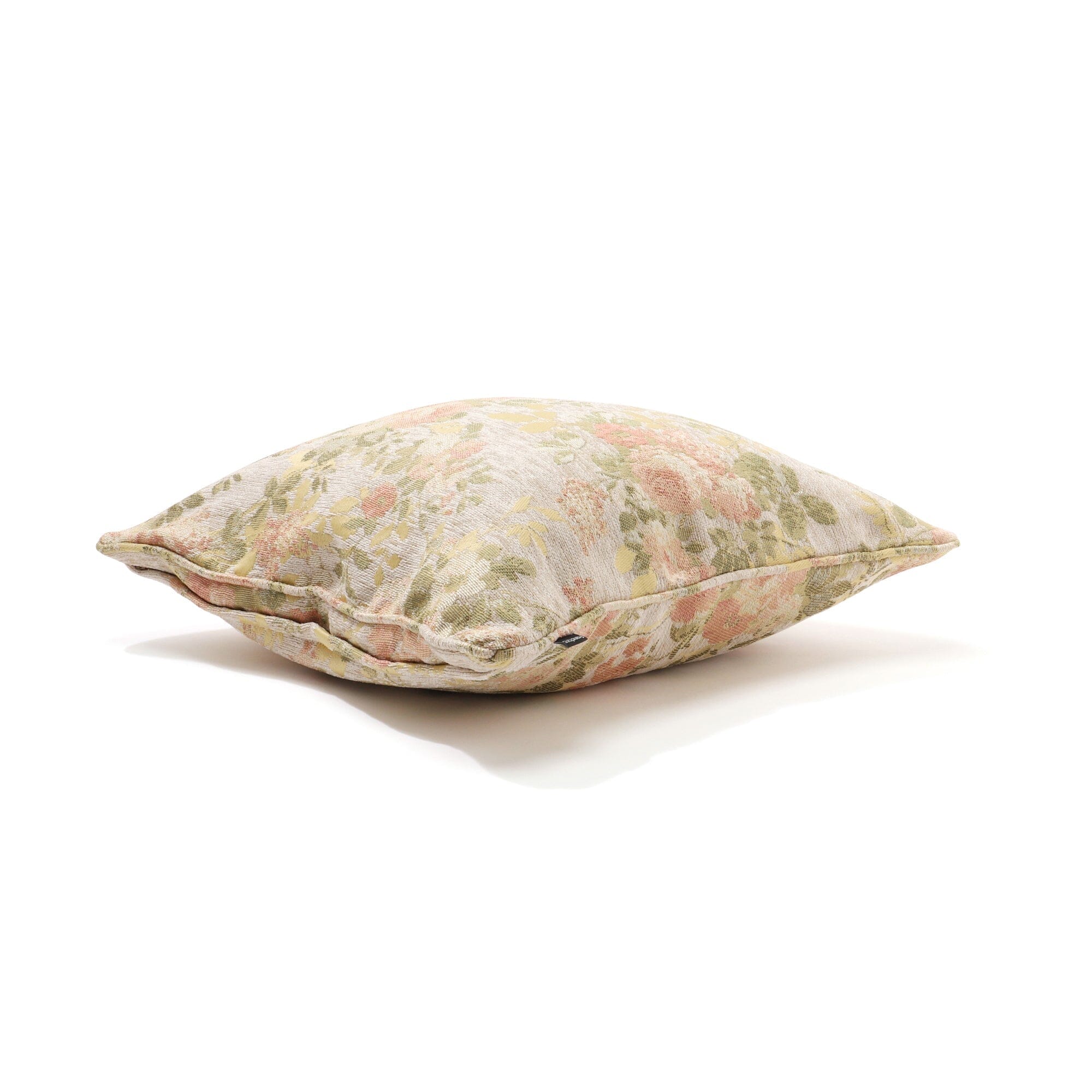 JQ Flower C Cushion Cover 18x18 Inches Beige - Soft Decorative Pillow Case for Sofa, Bed, Chair - Home Decor & Living Room Accessories