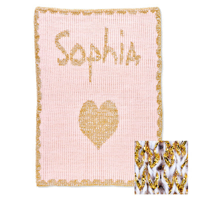 Butterscotch Blankees Metallic Single Heart & Scalloped Edge Stroller Blanket - Soft Baby Blanket for Strollers, Car Seats & Cribs - Perfect for Newborns, Infants & Toddlers