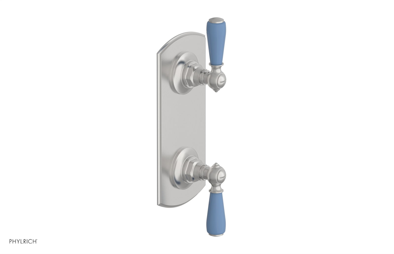 Jamestown Thermostatic Shower Valve with Volume Control & Diverter - Light Blue Accented Bathroom Fixture for Modern Home Renovation & Spa-Like Shower Experience