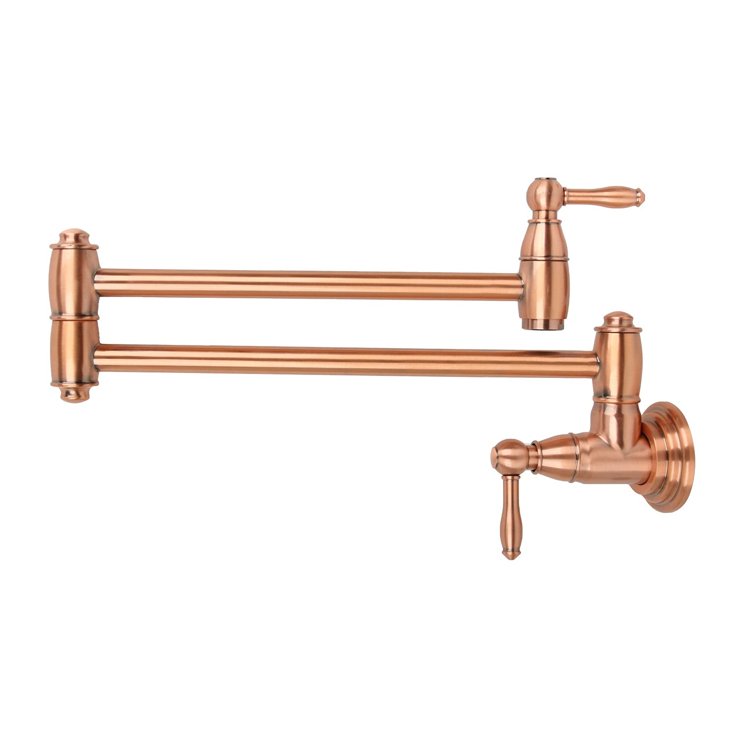 Akicon Wall Mounted Copper Pot Filler Kitchen Faucet - Adjustable Swing Arm with Double Joint for Easy Filling - Perfect for Stovetop Cooking, Soup Making & Large Pot Watering