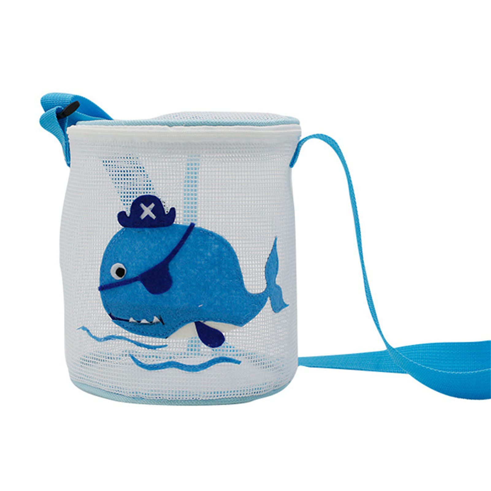 Kids Beach Mesh Toy Storage Bag - Portable Cartoon Crossbody Pouch for Travel & Outdoor Play | Waterproof Sand Toy Organizer for Boys Girls | Perfect for Beach Trips, Poolside, Sandbox & Backyard Fun