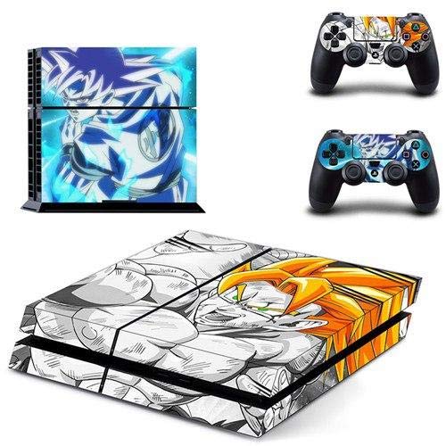 Anime Dragon Ball Z Goku Vinyl Skin Decal Sticker for PS4 Pro/Slim Console & 2 Controllers | Custom Protective Cover | Gaming Accessory for Sony PlayStation 4 - Perfect for Anime Fans & Gaming Enthusiasts