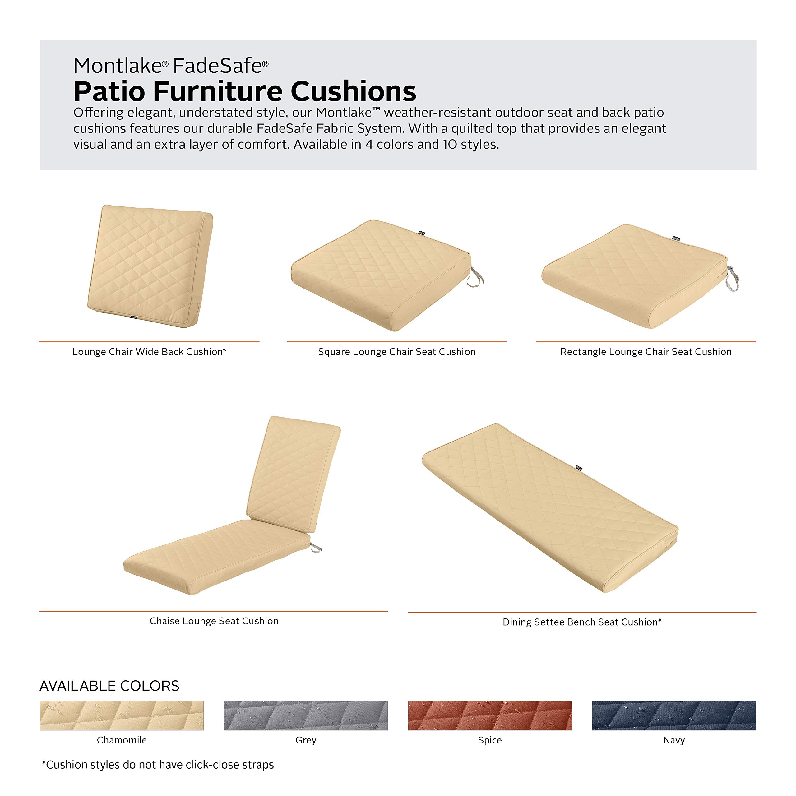 FadeSafe Waterproof Patio Bench Cushion Cover - 48x18x3 Inch, Chamomile - Outdoor Furniture Protection
