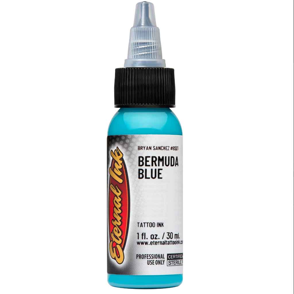 Bermuda Blue Eternal Ink - 1 oz Bottle for Tattoo Artists & Permanent Makeup | Waterproof, Long-Lasting, Vibrant Color | Ideal for Tattooing, Microblading & Cosmetic Procedures