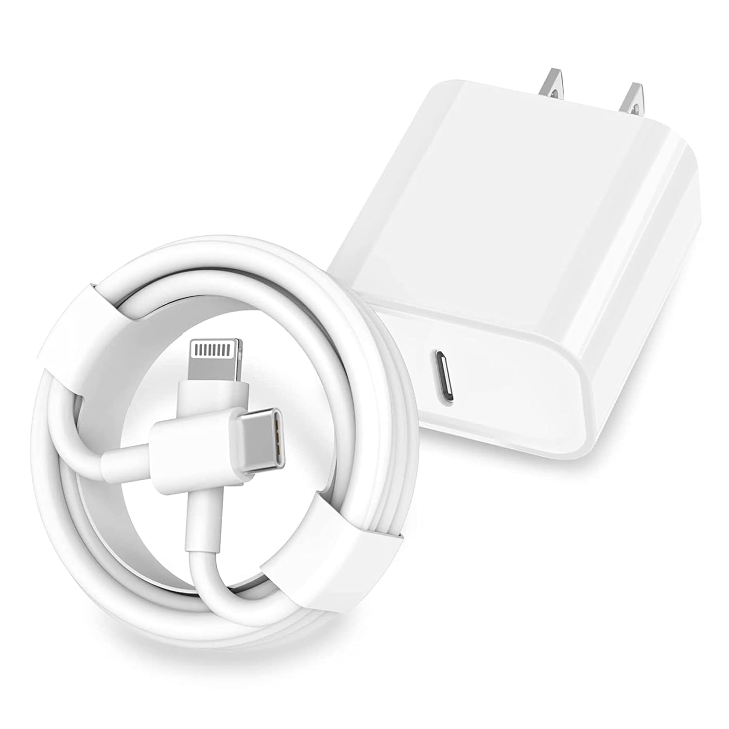 20W USB C Fast Charger Block with USB C to Lightning Cable - Compatible with iPhone 14/13/12/11/XS/XR/X & iPad - Quick Charging for Home, Office & Travel