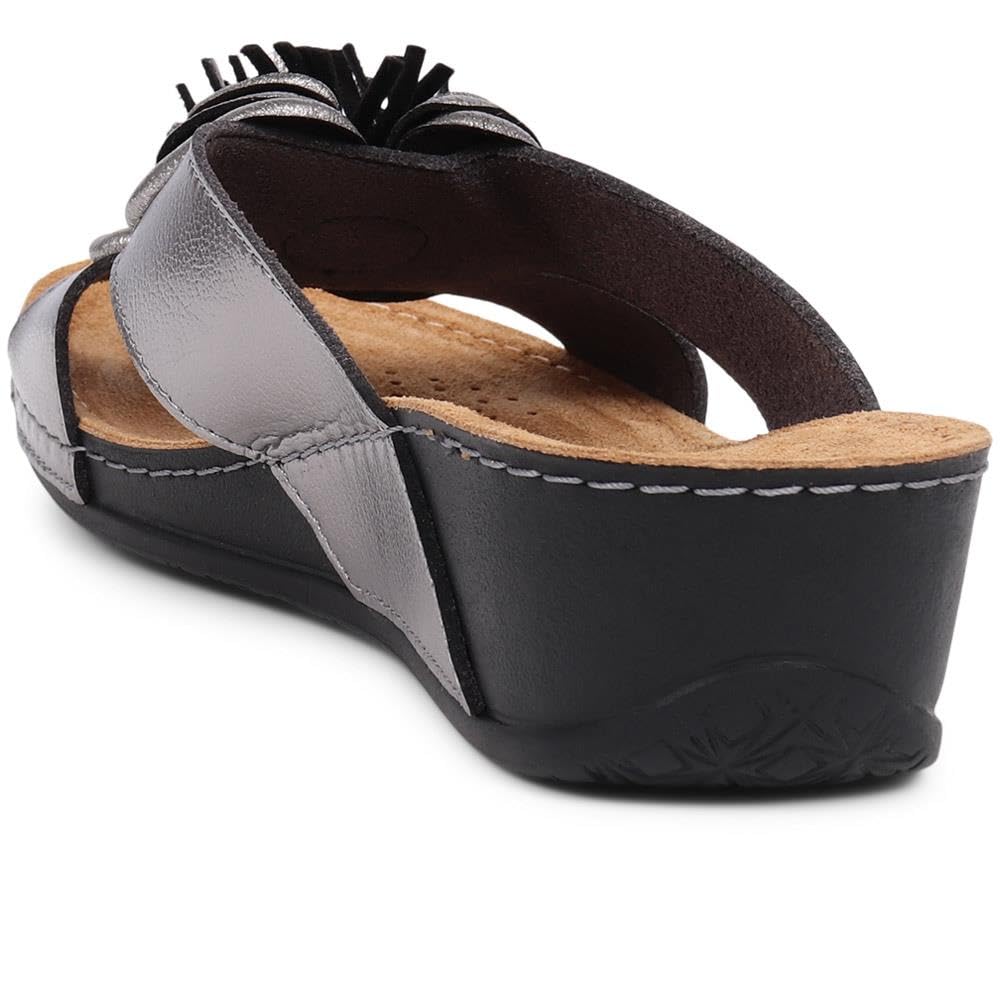 Women's Comfortable Mule Sandals with Cushioned Insole - Wide Width D/E Fit - Lightweight Summer Shoes for Walking, Beach & Casual Wear - Stylish Slip-On Sandals for All-Day Comfort
