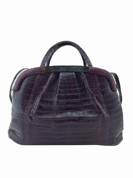 Nancy Gonzalez Genuine Crocodile Leather Pleated Framed Large Satchel Handbag for Women - Perfect for Work, Travel & Special Occasions