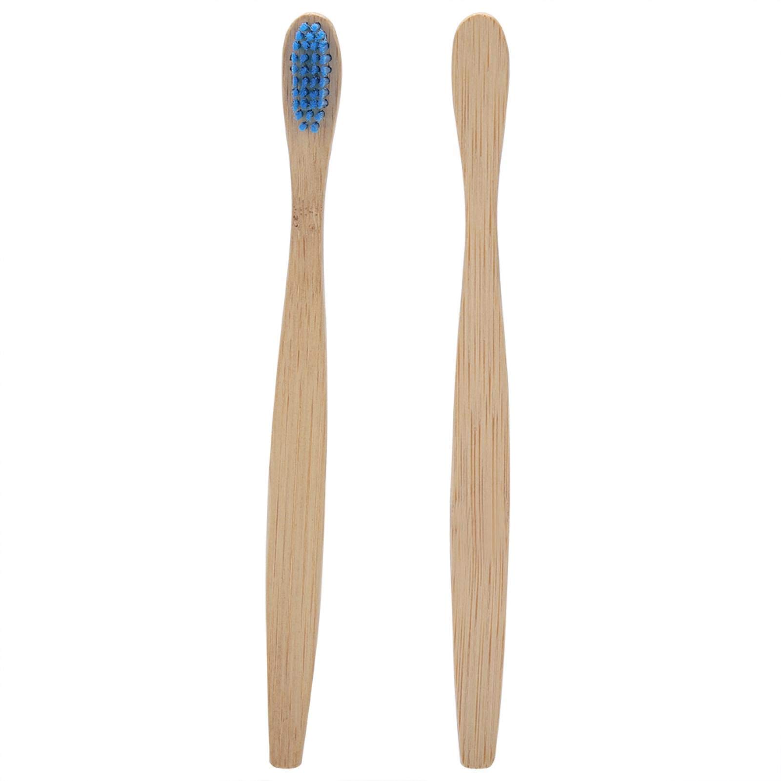 Haofy Bamboo Toothbrush - Eco-Friendly Natural Toothbrush with Soft Bristles for Sensitive Teeth (Blue) | Biodegradable & Sustainable Oral Care for Home, Travel & Zero Waste Lifestyle