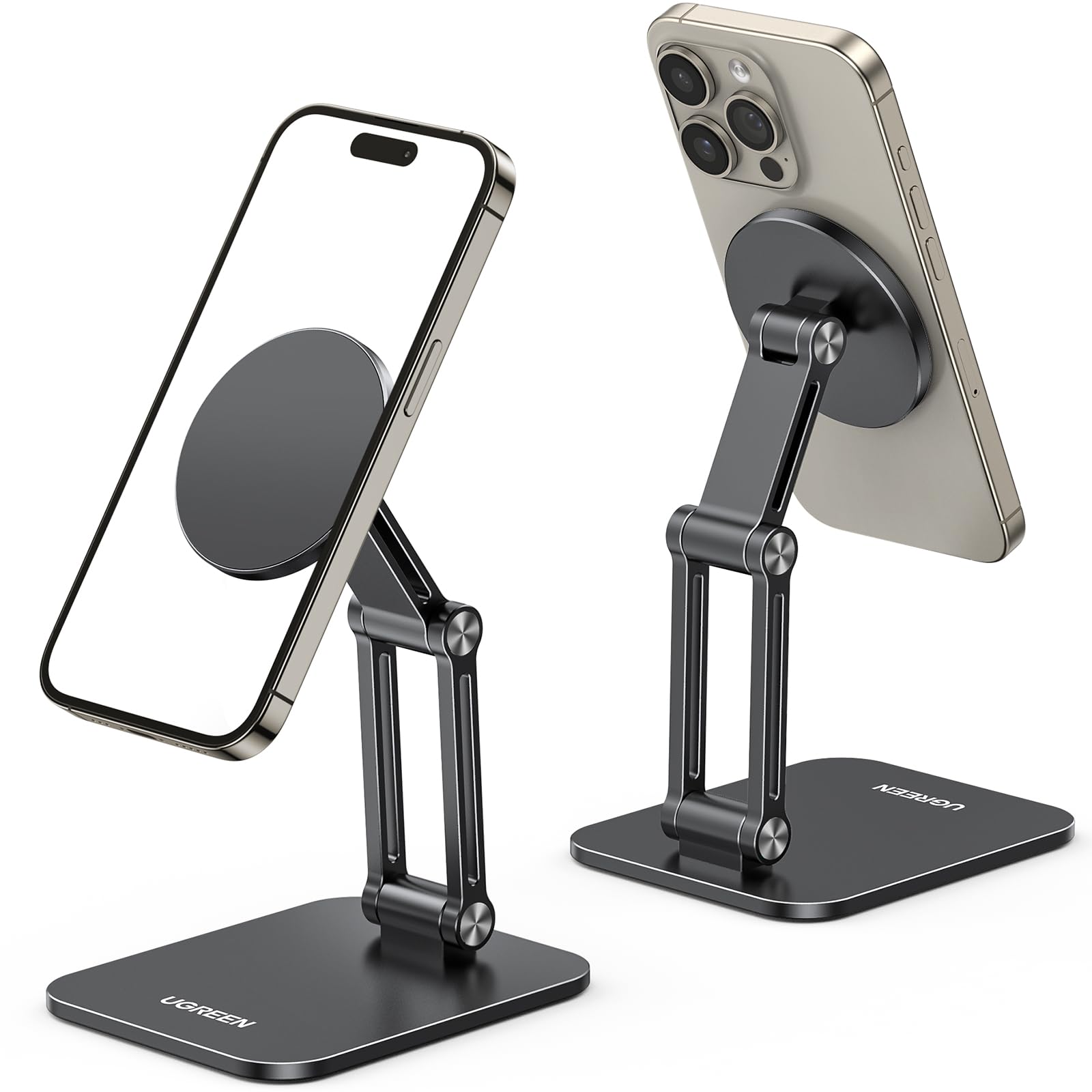 UGREEN Magnetic Phone Stand for iPhone 16/15/14 - Magsafe Holder for Desk & Car Use