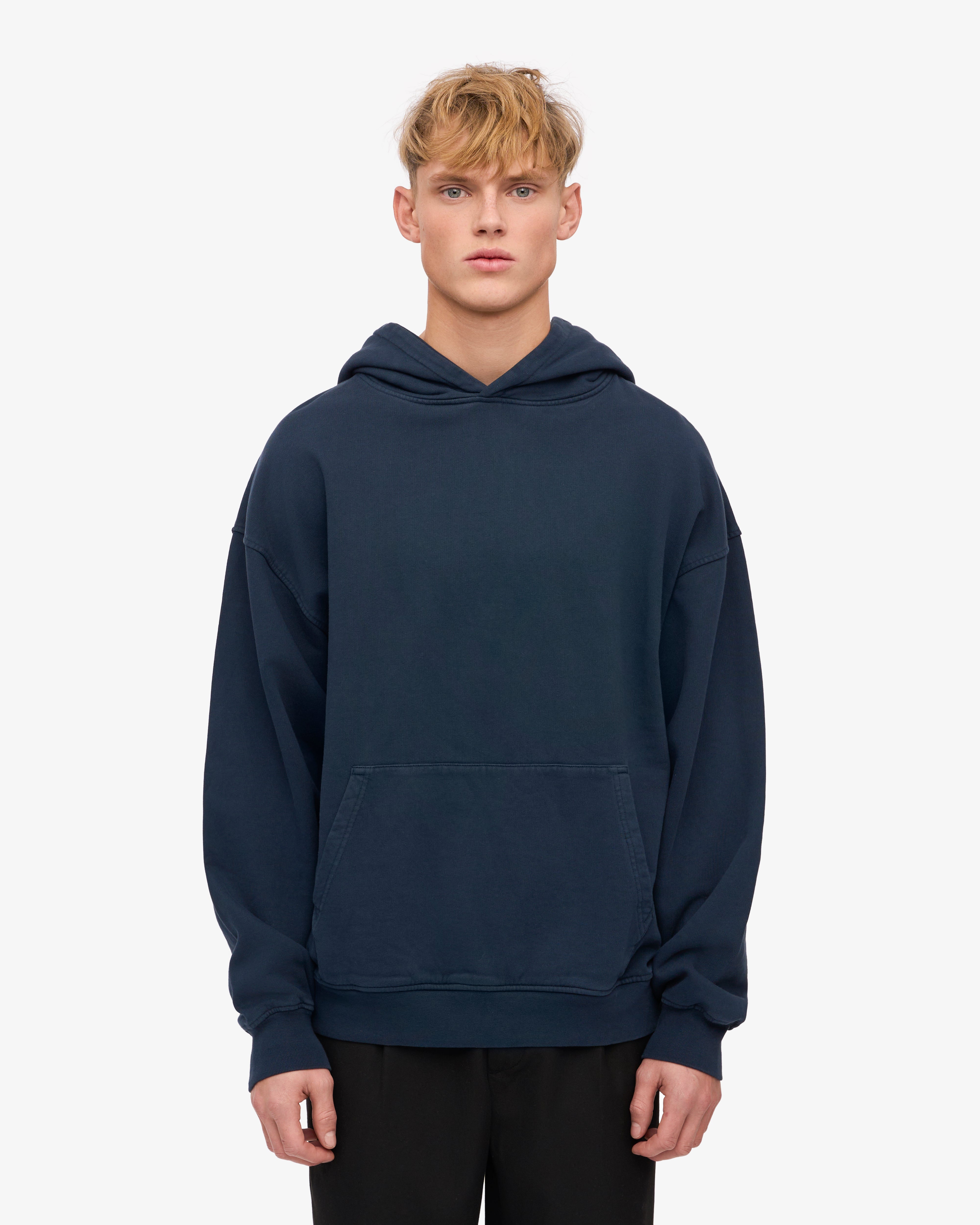 Organic Oversized Hoodie for Men & Women - Soft & Comfortable Navy Blue Pullover - Perfect for Casual Wear, Loungewear & Outdoor Activities