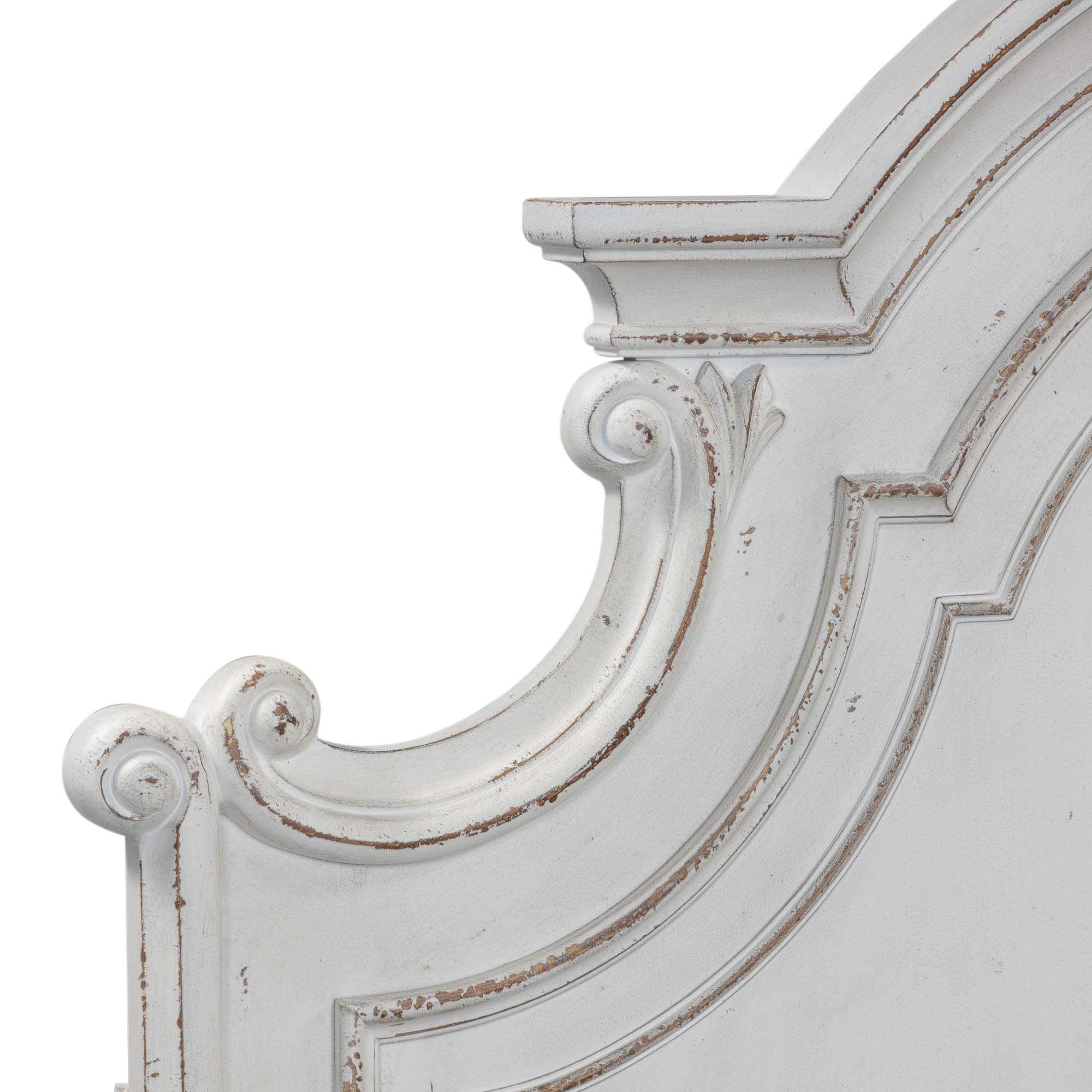 Liberty Furniture Magnolia Manor King Size Panel Bed - Antique White Finish | Elegant Bedroom Furniture for Master Suite & Guest Room