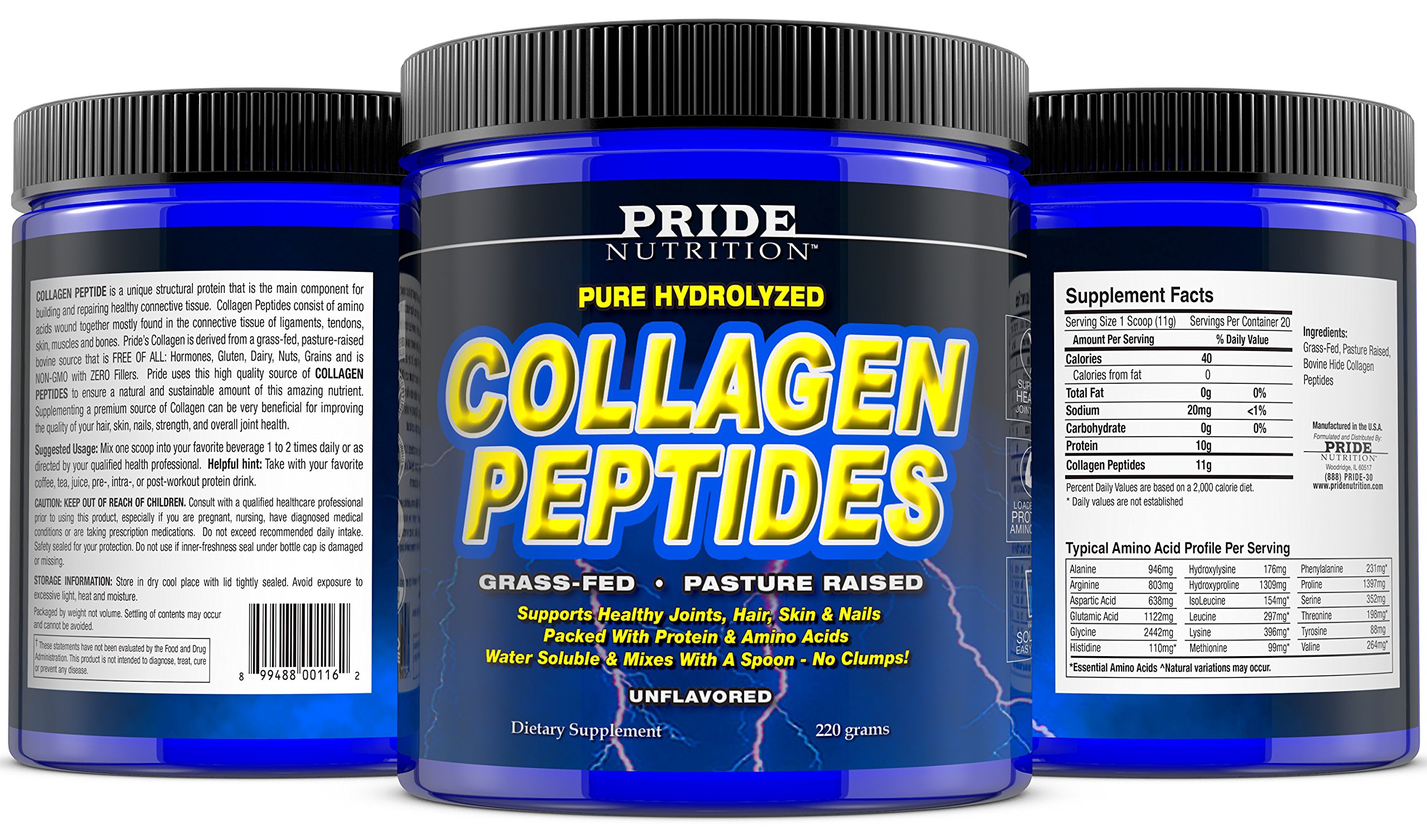 Grass-Fed Hydrolyzed Collagen Peptides Powder - Paleo & Keto Friendly Supplement for Youthful Skin, Healthy Hair, Strong Nails & Joint Support - Non-GMO, Gluten Free - Perfect for Smoothies, Coffee & Baking