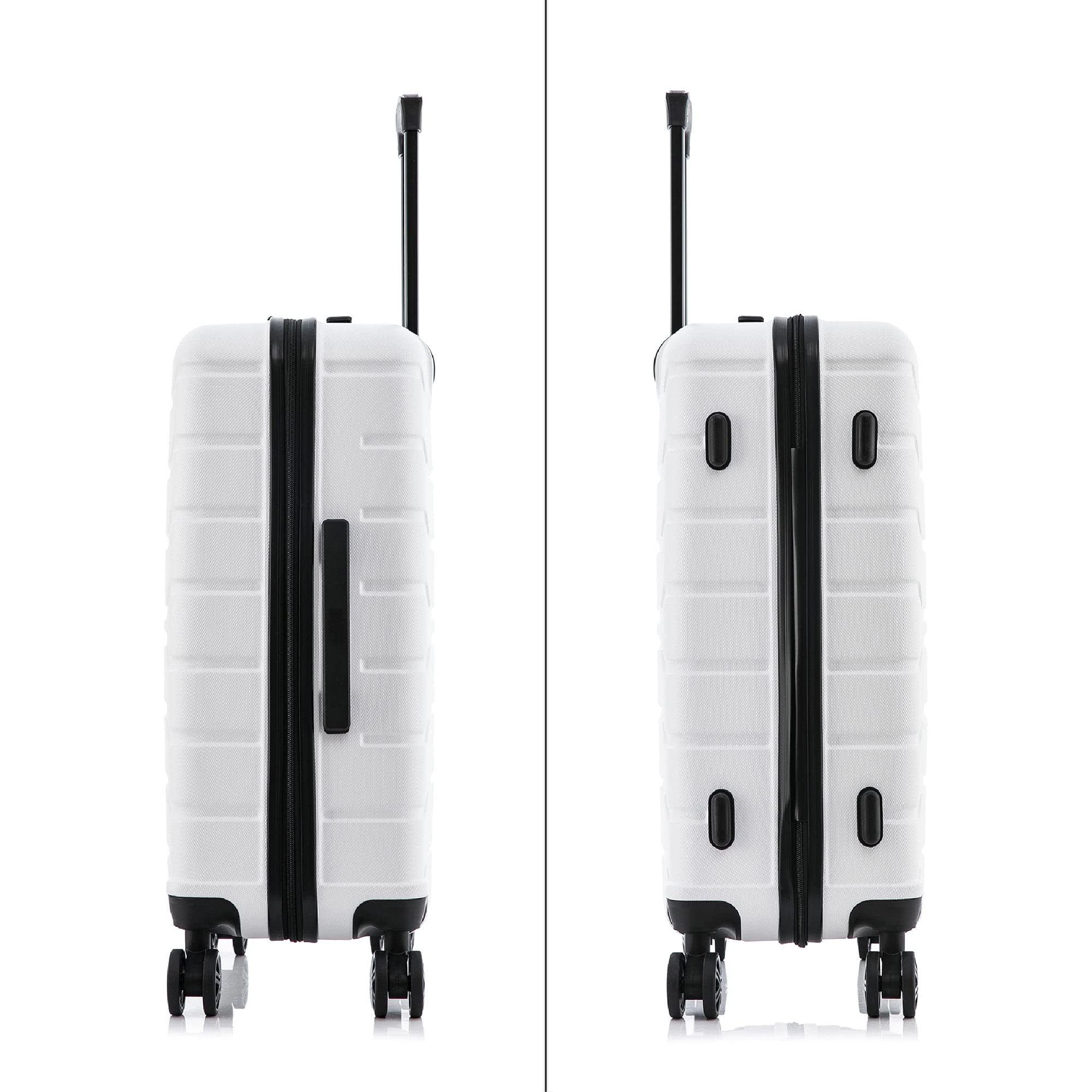 InUSA TREND 3-Piece Hardshell Luggage Set with 360° Spinner Wheels - Durable Lightweight Suitcase for Travel (20in, 24in, 28in, White) - Perfect for Business Trips, Family Vacations & International Travel