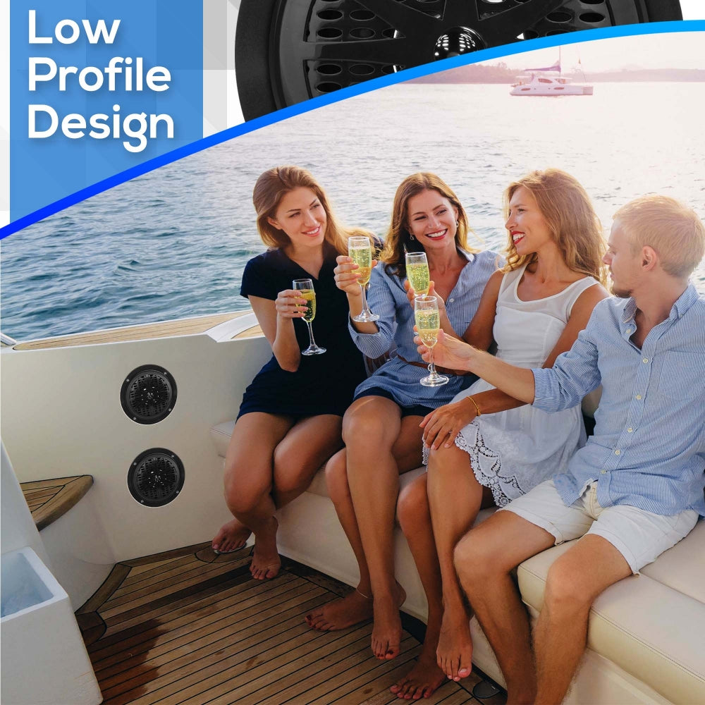4'' Waterproof Bluetooth Speaker - Portable Outdoor Wireless Stereo System for Pool, Beach, Camping & Shower