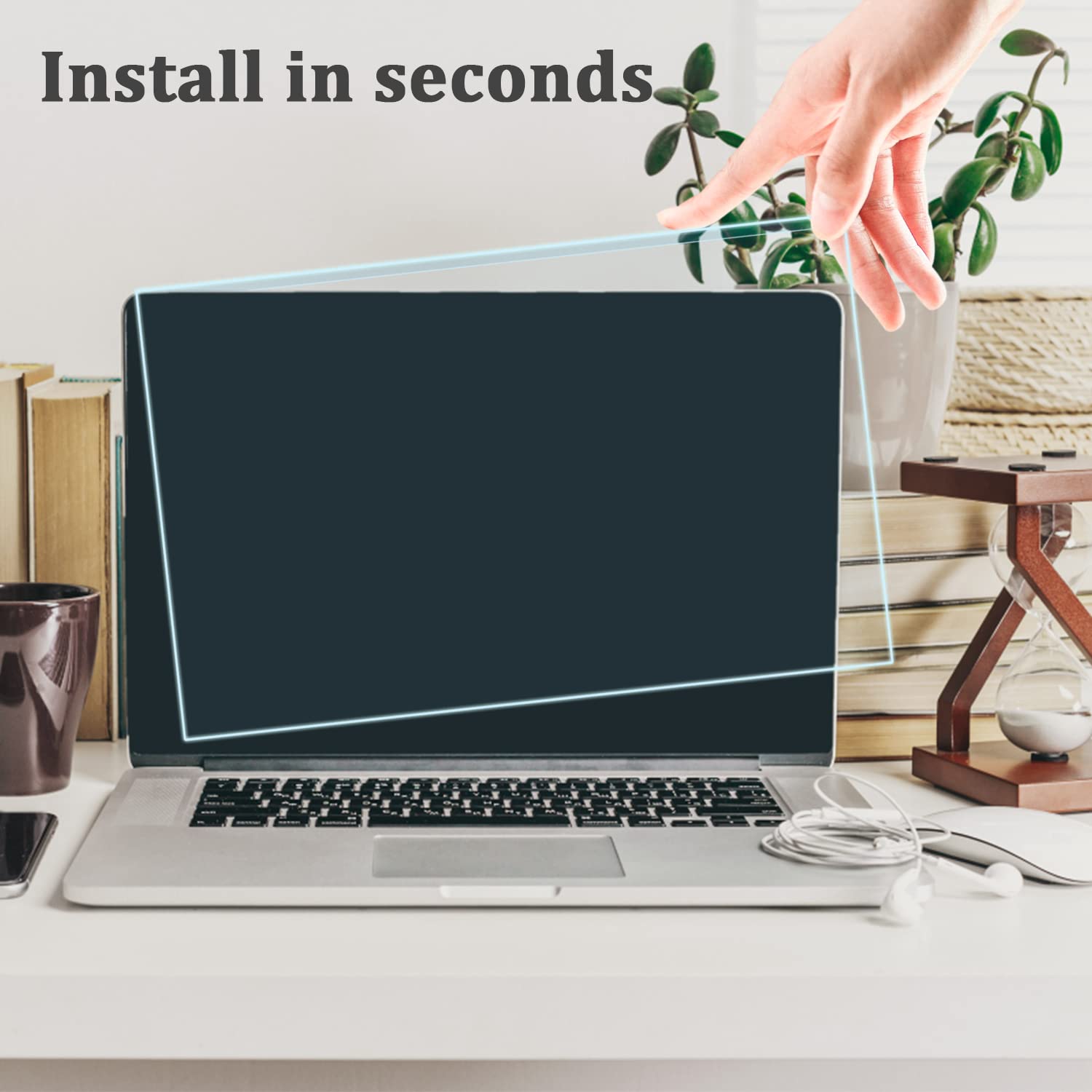 F FORITO 14 Inch Blue Light Blocking Laptop Screen Protector - Anti-Glare Eye Protection Hanging Acrylic Panel for 14