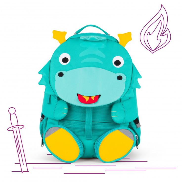 Affenzahn Large Danny Dragon Backpack for Kids - Durable & Lightweight School Bag with Adjustable Straps - Perfect for School, Travel & Outdoor Adventures