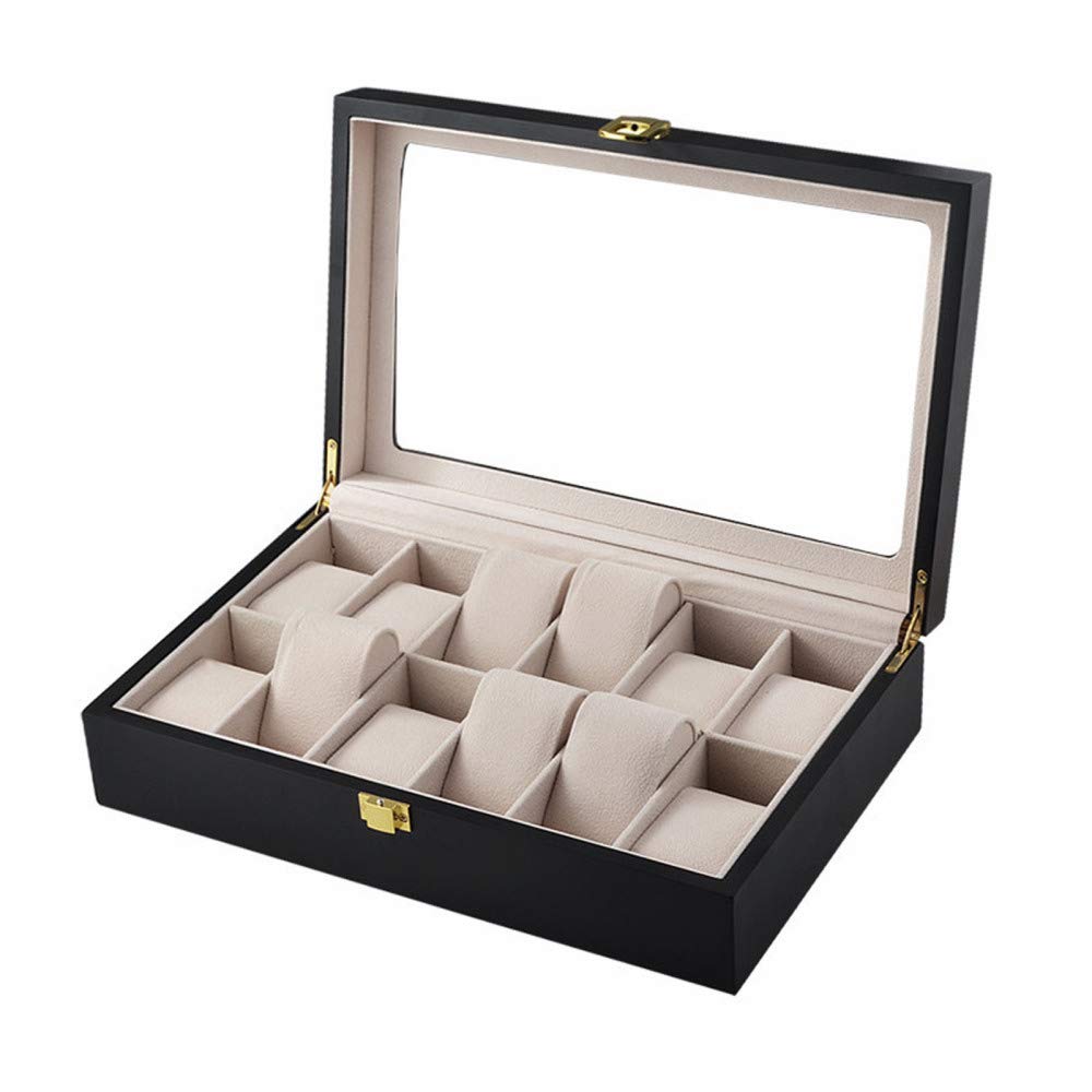 Premium Watch Display Case with Removable Watch Pillow - 30.5cm Multi-Functional Watch Storage Box with Sunroof Design (Black) - Perfect for Watch Collectors, Jewelry Shops & Luxury Watch Storage at Home