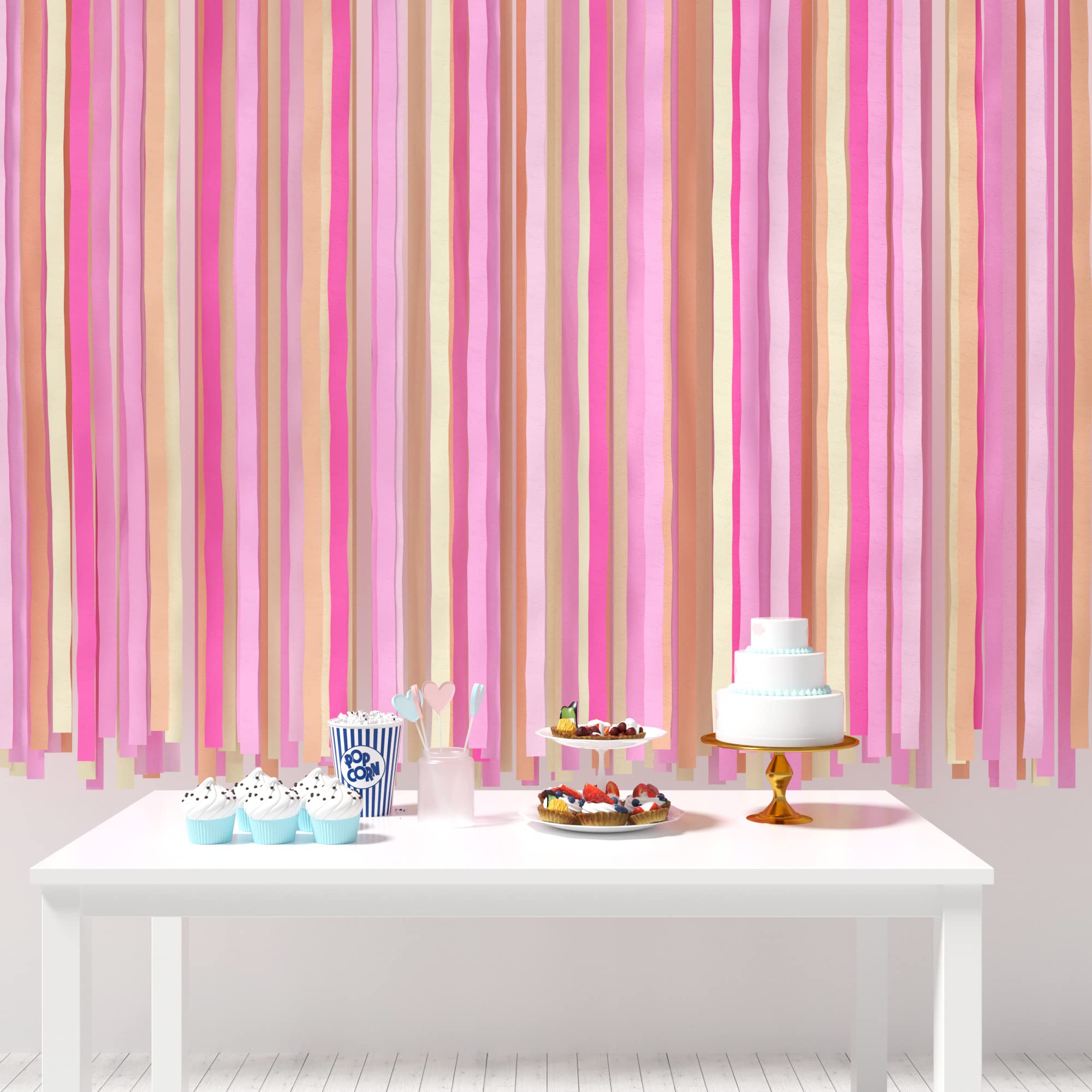 HOUSE OF PARTY Pretty in Pink Crepe Paper Streamers - 6 Rolls (492ft Total) 1.8