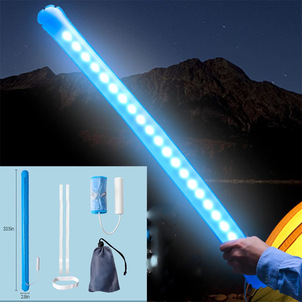 Foldable LED Camping Lantern - Portable Inflatable Emergency Light with RGB Color Changing for Outdoor Adventures, Hiking, Backpacking & Power Outages - Perfect for Tents, Travel & Home Use