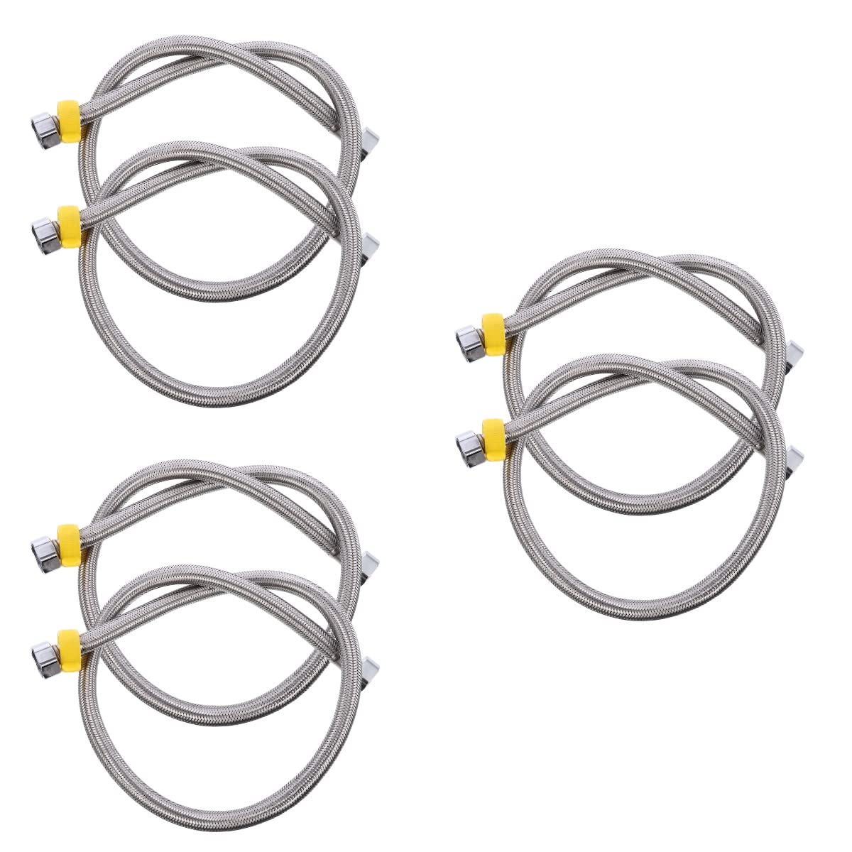 Stainless Steel Shower Hose - 6 Pack for Bathroom & Tub Replacement