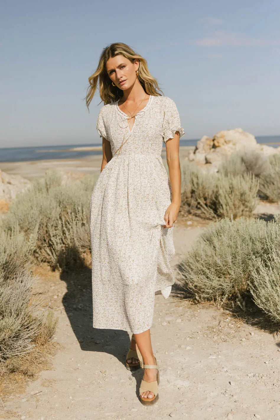 Metzli Ribbon Trim Maxi Dress for Women - Elegant Flowy Long Dress with Ribbon Details - Perfect for Weddings, Parties & Summer Vacations