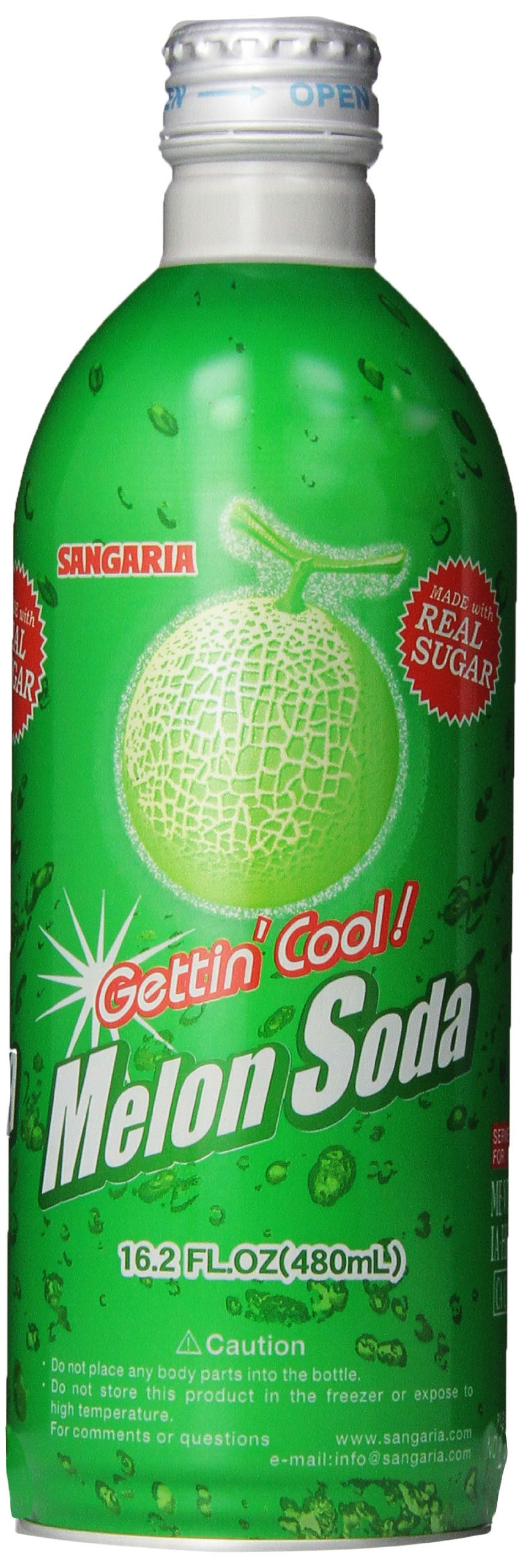 Sangaria Melon Soda - 24 Pack of 16.2oz Japanese Soft Drinks - Refreshing Melon Flavor Beverage for Parties, BBQs & Summer Gatherings