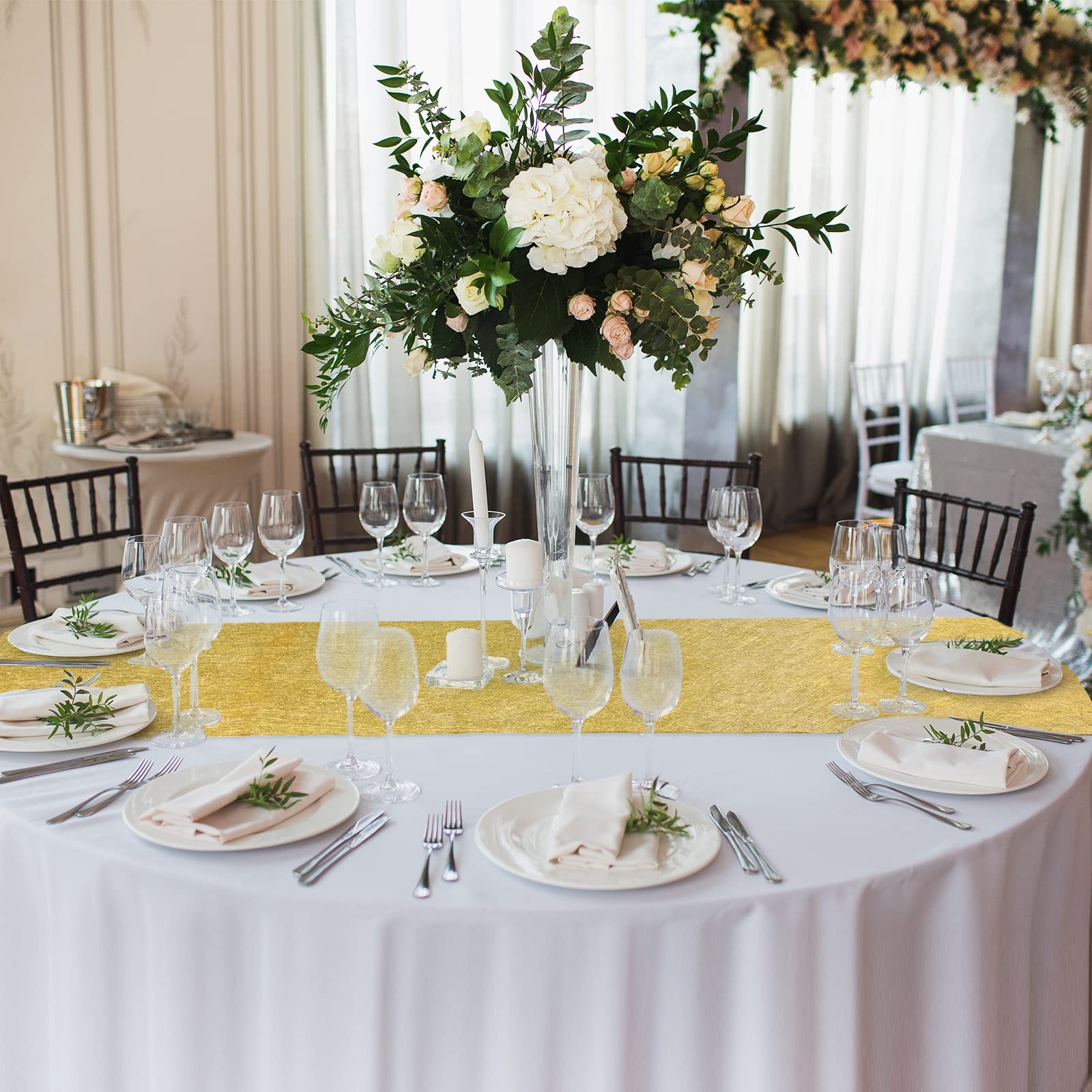 Gold Metallic Table Runner Roll - 12