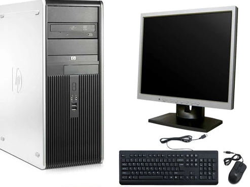 Fast HP Windows 7 Pro Tower Desktop Computer - Core 2 Duo 3.00GHz, 1TB HDD, 8GB RAM, WiFi + 19
