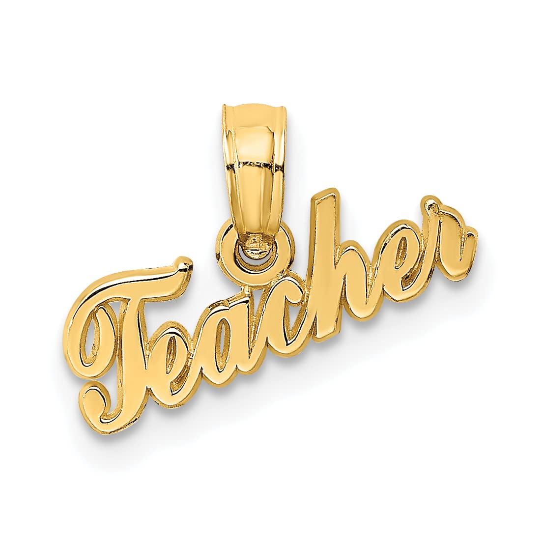14K Yellow Gold Teacher Charm Pendant - Elegant Jewelry Gift for Educators, Appreciation Day, Retirement & Graduation - Perfect for Necklaces & Bracelets