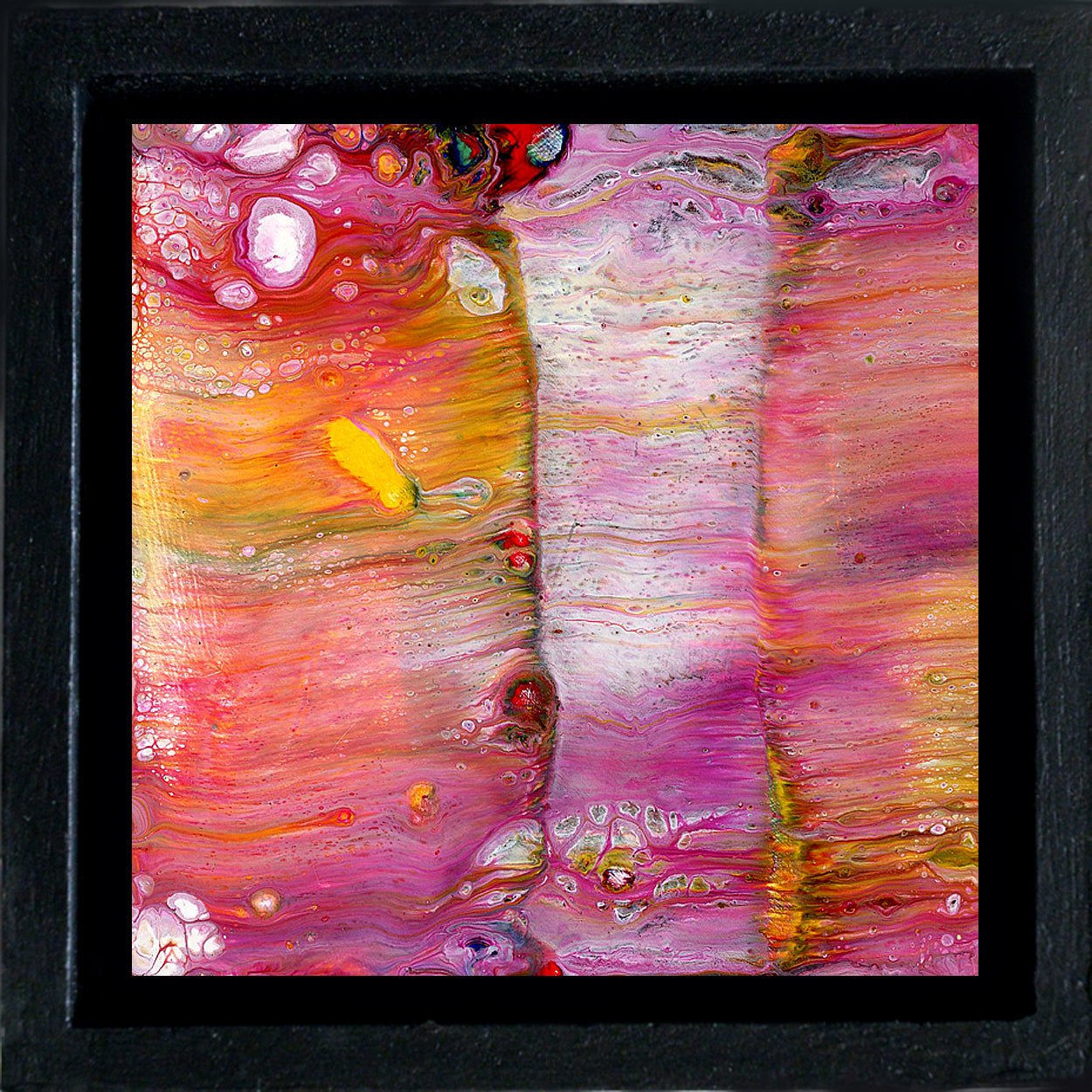 Anthony Ciambella Framed 4x4 Acrylic on Panel Painting - Modern Abstract Wall Art for Home & Office Decor
