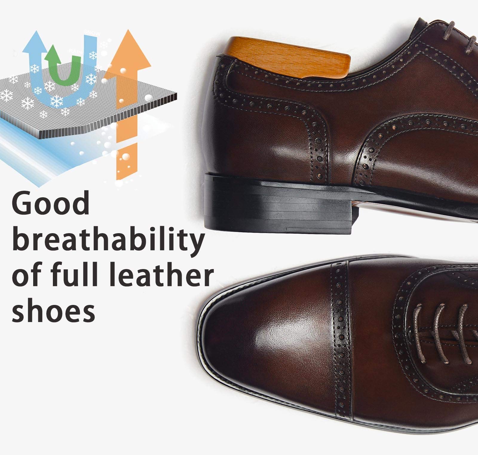 Premium Men's Oxford Dress Shoes - Classic Formal Leather Shoes for Business & Wedding - Comfortable & Stylish for Office, Parties & Special Occasions