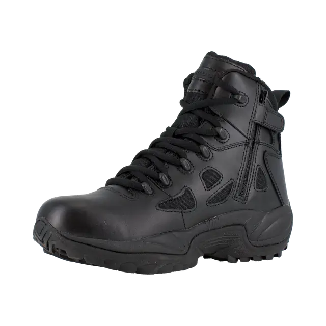 Rapid Response RB 6-Inch Soft Toe Side Zip Tactical Boots - Black | Lightweight Military & Work Boots for Outdoor, Security & Tactical Use