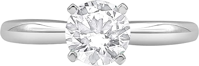 0.70 Carat Lab Grown Diamond Solitaire Ring - 14K White Gold Engagement & Wedding Ring (Round Cut, F Color, VS2 Clarity) - Perfect for Proposals, Anniversaries & Bridal Jewelry
