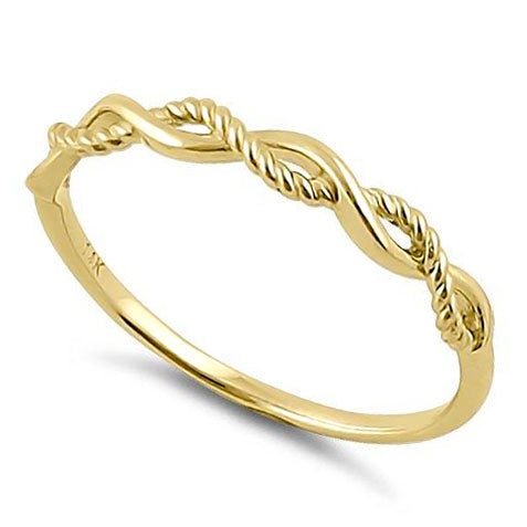 14K Yellow Gold Twisted Rope Ring for Women - Durable Solid Gold Jewelry for Everyday Wear, Anniversary Gifts & Special Occasions