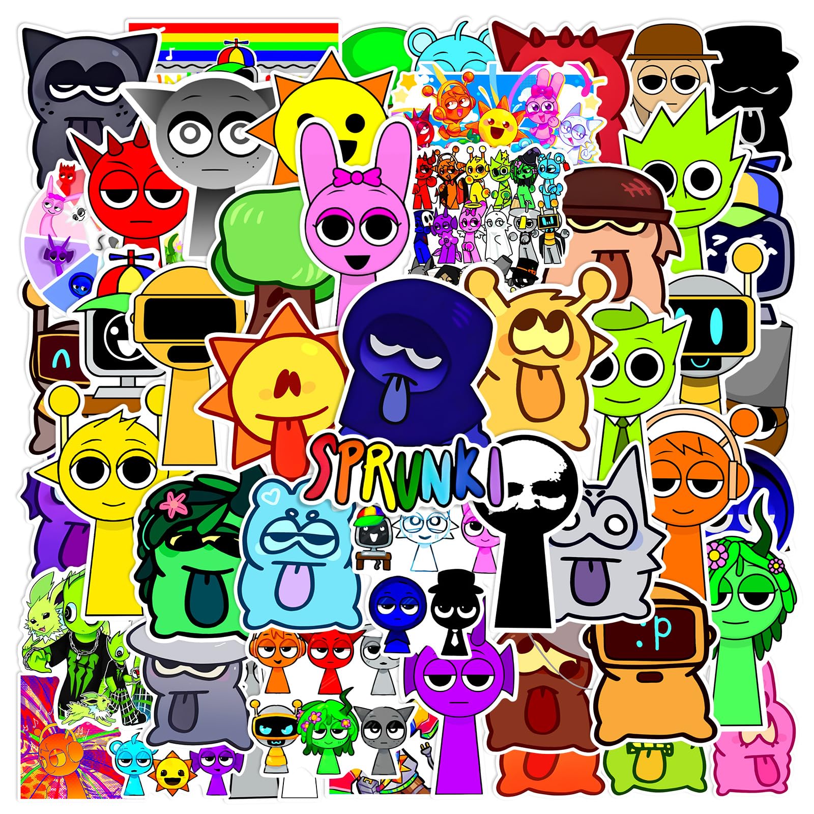 52Pcs Waterproof Removable Cartoon Stickers for Kids - Fun Decals for Water Bottles, Laptops, Phones, Guitar & Suitcase - Perfect for Boys and Girls Room Decor, School Supplies & Party Favors