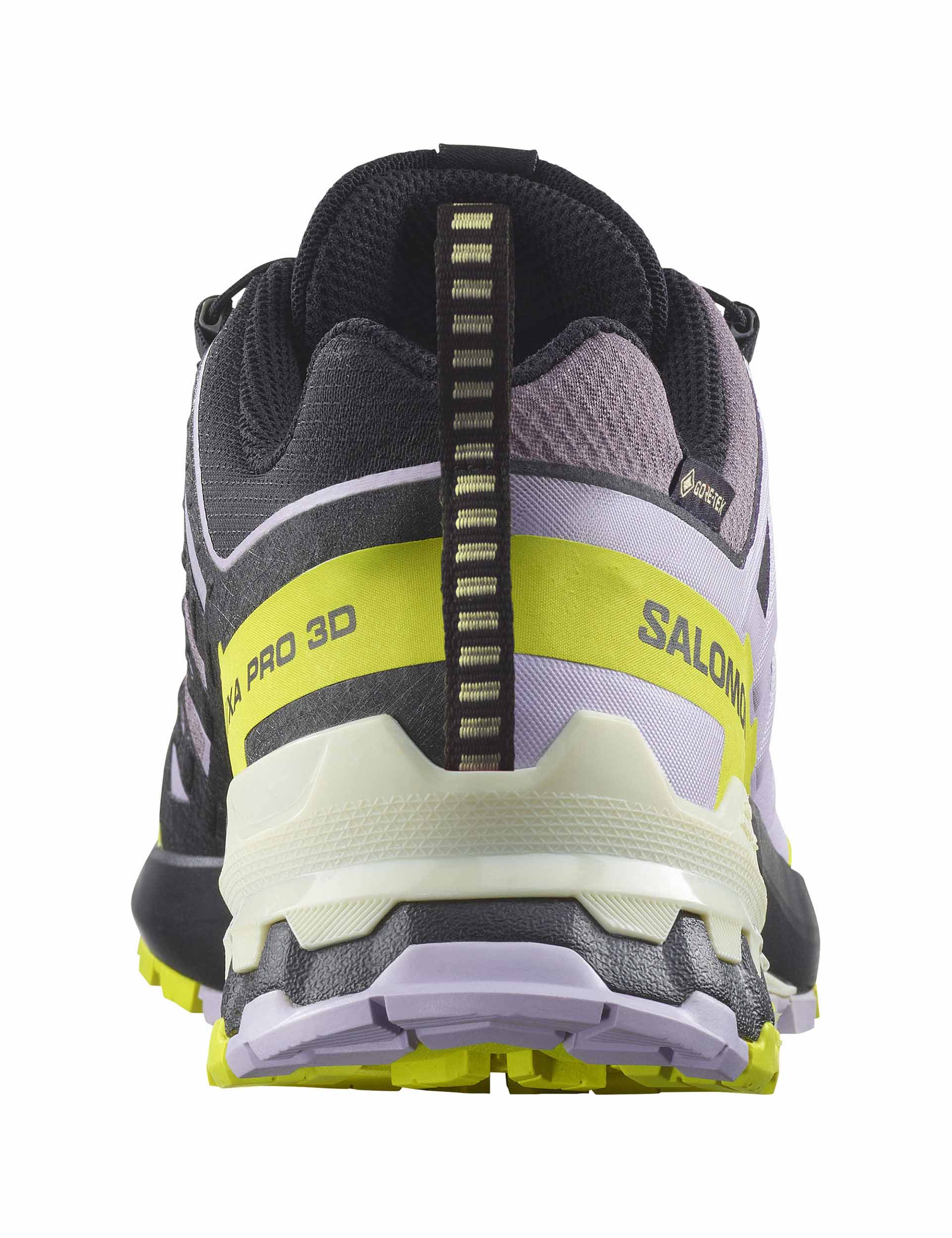 XA Pro 3D V9 Gore-Tex Trail Running Shoes - Moonscape/Orchid Petal/Sulphur Spring Color | Waterproof Hiking & Outdoor Adventure Footwear