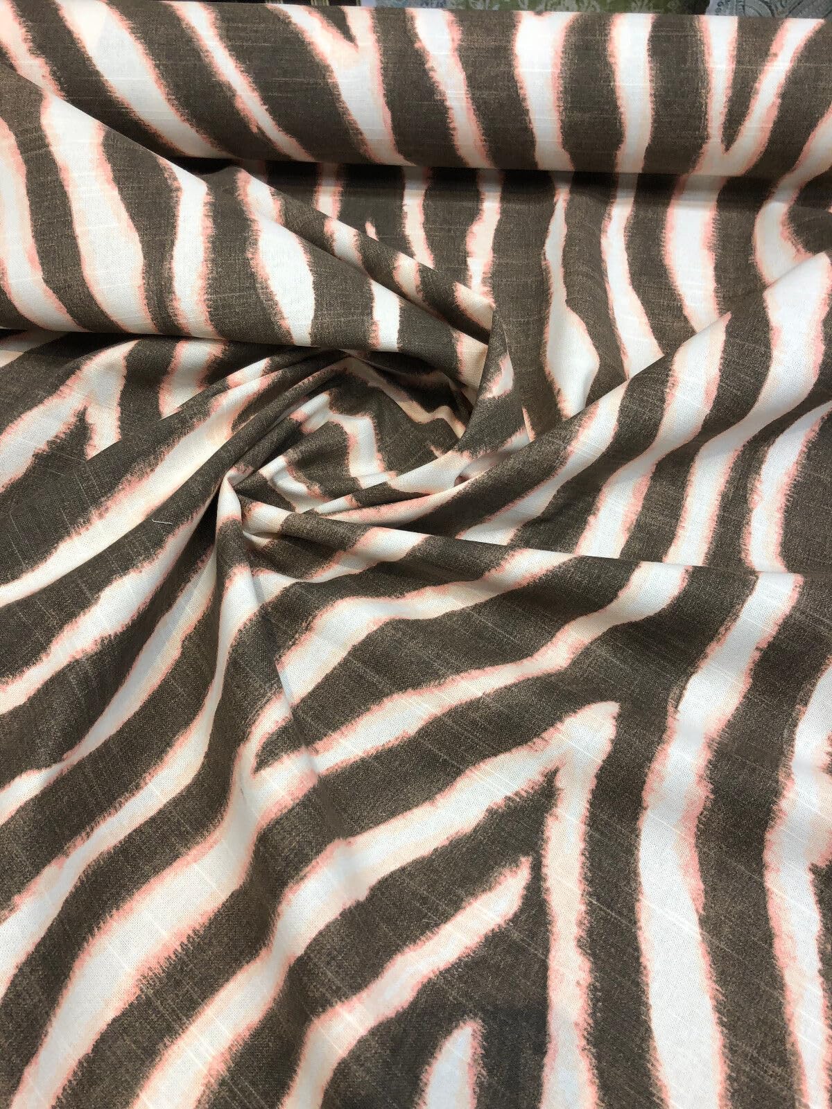 Zany Zebra Print Blush Drapery & Upholstery Fabric by The Yard - Ronnie Gold Home Decor Accent for Curtains, Sofas & DIY Projects